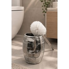Renkliürün Dekoratif Seramik Banyo Tuvalet Fırçası Silver Desenli G16