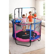 Odea 150 cm Çocuk Trambolini, Güvenlik Fileli, Pembe Renk