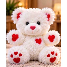 Toys Kalpli Beyaz Peluş Ayıcık Sevgiliye Hediye Yumuşak Oyuncak 39 cm