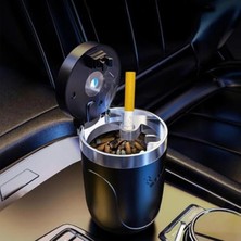 Odea Premium Car Ashtray LED Işıklı Taşınabilir Kapaklı Araba Küllük Kül Tablası Yıkanabilir Küllük