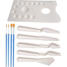 Odea Plastik Resim Paleti, 5 Li Spatula ve Fırça Seti ile Birlikte