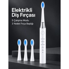 GIGA 5 Çalışma Modlu Beyaz Elektrikli Diş Fırçası 3 Yedek Başlık Hediyeli