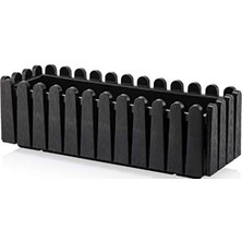 Odea 53,5 cm Drenajlı Siyah Balkon Saksısı - 9 Litre Kapasite