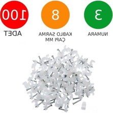 Odea Beton Çivili Kablo Tutucu, 8mm Boyutunda, 100'LÜ Paket