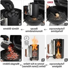 Odea 4 kg Briket Yumurta Kömür, Tutuşturucu Set, Barbekü Için