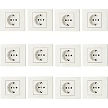 Odea Beyaz Topraklı Priz Çerçeveli, 12 Adet ile Kolay Elektrik Bağlantısı