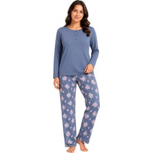 Confeo C841-005 Kadın Patlı Uzunkol Pijama Takım