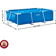 Odea Dikdörtgen Şişme Havuz 220X150X60 cm Pompa ve Yama Hediye ile