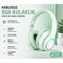 Junglee P101 Bluetooth Kulaklık 5.3 Wireless Headphone Şarjlı Kulaküstü Kulaklık Rgb LED Işıklı Fm Radyo Sd Kart Aux Girişli Mikrofonlu Type C Şarj