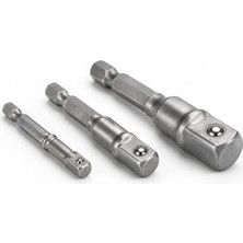 Odea 3'lü Lokma Adaptörü Seti, 1/4", 3/8", 1/2" Çelik, Matkap ve Vidalama Uygun