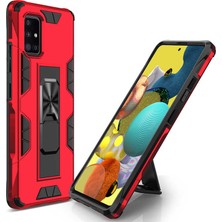 kilifone Galaxy A71 Uyumlu Kılıf Katlanabilir Standlı Koruyucu Volve Kapak - Kırmızı - T14108