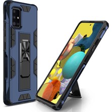 kilifone Galaxy A71 Uyumlu Kılıf Katlanabilir Standlı Koruyucu Volve Kapak - Lacivert - T14108