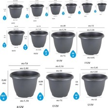 Odea Tabaklı No: 8 14 Litre Saksı, 36 cm Antrasit Renk
