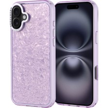 kilifone iPhone 16 Plus Uyumlu Kılıf Taşlı Tasarımlı Koruyucu Kapi Kapak - Lila - T36878