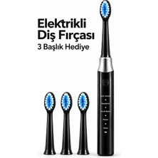 Fta Ticaret Siyah Elektrikli Diş Fırçası 3 Yedek Başlık Hediyeli