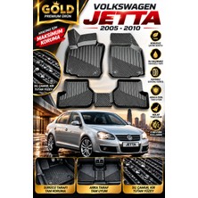 Gold Volkswagen Jetta 2005-2010 Uyumlu 3D Tpe Oto Paspas – Araca Özel Tam Uyumlu Havuzlu Kokusuz Kaymaz 4 Parça Paspas Seti