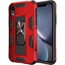 kilifone iPhone Xr 6.1 Uyumlu Kılıf Katlanabilir Standlı Koruyucu Volve Kapak - Kırmızı - T14102