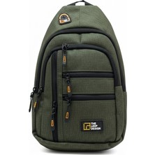 Goldline Avm Unisex Çok Bölmeli Çapraz Ayarlanabilir Askılı Göğüs Omuz Çantası Haki