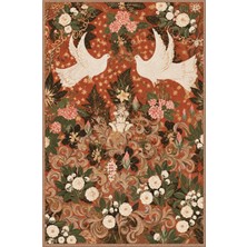 Rugs Modern Halı Sdtplus Vintage Botanik Hayvan Desenli Ince Dokuma Taban Salon Halısı OZL247