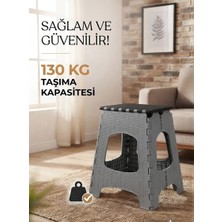 Bahometr Büyük Sağlam Dayanıklı Kullanışlı Şık Katlanır Tabure MA085 Gri ( 1 Adet )