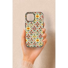 Vip Case iPhone 15 Uyumlu Çini Lale Desenli Silikon Kılıf