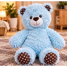 Toys Mavi Peluş Ayıcık Puantiyeli Patili Sevimli Büyük Boy Oyuncak 43 cm