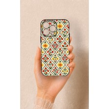 Vip Case iPhone 13 Pro Max Uyumlu Çini Lale Desenli Silikon Kılıf