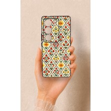 Vip Case Vivo V29 Uyumlu Çini Lale Desenli Silikon Kılıf