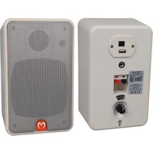 Hubrendy Sh Magicvoice Mv-21 10 cm 40 Watt Komütatörlü Hat Trafolu Beyaz Sütun Hoparlör (2'li Takım)