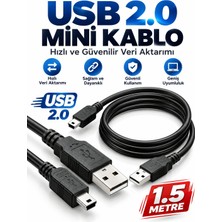 Pemberton USB 2.0 Tip A Erkek 5pin Mini USB Veri Şarj Kablosu / 1.5 Metre / HDD Için Mp3 Ps3 Kamera Gps V3 Kablosu