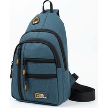 Goldline Avm Unisex Çok Bölmeli Çapraz Ayarlanabilir Askılı Göğüs Omuz Çantası Petrol Mavi