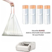 Haustier BLW02 Akıllı Otomatik Kedi Tuvaleti ile Uyumlu Çöp Poşeti 60 Adet 4X15 Adet, 55CM x 30CM