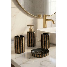 Renkliürün Siyah Gold Banyo Sabunluk Seti
