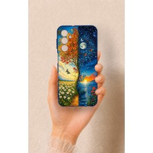 Vip Case Samsung M34 Uyumlu Gökyüzü ve Yeryüzü Desenli Silikon Kılıf