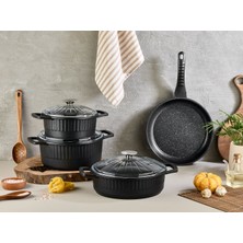 Haschef Yakut Döküm Granit Kaplama 7 Parça Set