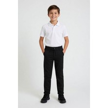 Cansın Mini Siyah Duble Paça Beli Bağcıklı Erkek Çocuk Okul Pantolon  22677