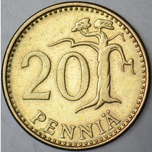 Banknoting Finlandiya 20 Pennıa 1984.