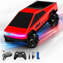 Odea Oyuncak Uzaktan Kumandalı Şarjlı Akrobat Cybertruck Araba 4x4 Drift Araç Bilekten Kumandalı LED Işıklı 2.4 Ghz 6 Farklı LED Işık Modu 18 cm