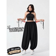 Moda Rüyası Kadın Oysho Yanları Bağcıklı Ayarlanabilir Bol Paça Şalvar Pantolon S-3xl Uyumlu