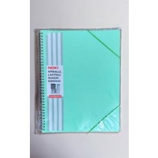 Odea A4 Boyut Spiralli Lastikli Sunum Dosyası 40 Yaprak Pastel Yeşil Telli Sunum Dosyası