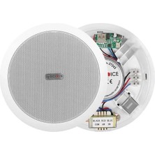Hubrendy Sh Magicvoice TPI-351 6" (16 Cm) Hat Trafolu Alçıpan/asma Tavan Tipi Hoparlör (6W Rms - Mp3 USB Uyumlu) - Beyaz