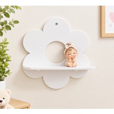 Ude Desing 3D Çiçek Figürlü Dekoratif Çocuk Odası Duvar Rafı