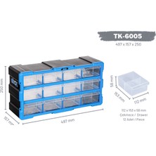 Abox Plastik Monoblok 12 Çekmeceli Set TK-6005