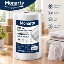 Odea Monarty Balonlu Naylon Ambalaj Malzemesi, Şeffaf, Taşınma ve Paketleme Için Koruyucu Hava Kabarcıklı Rulo (50 cm x 100 Metre)
