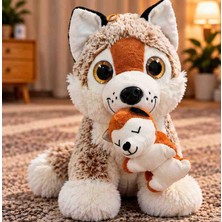 Toys Cam Gözlü Yavrulu Sevimli Peluş Köpek Oyuncak 53 cm