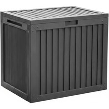 Odea Porsima 161001-012 130LT Kilitli Organizer Kapaklı Bahçe Balkon Kiler Sandığı Çok Amaçlı Depolama Sandığı Gri