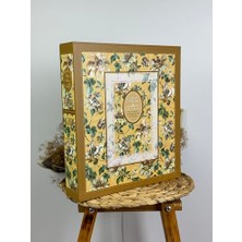 Odea Rabsev 10X15CM 500 Fotoğraf Kapasiteli Kutulu Çiçek Desenli Lüks Ofset Fotoğraf Albümü (Sarı)