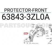 TŞT Nissan Pulsar Ön Çamurluk Davlumbazı Sol 2015- (Oem No:  63843-3ZL0A)
