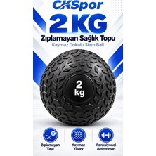 Ckspor 2 kg Zıplamayan Sağlık Topu Slam Ball Kaymaz Dokulu Fitness Egzersiz Ağırlık Topu