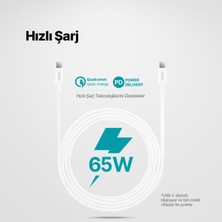 Universal Usb-C - Usb-C 300CM 60W Pd/qc Hızlı Şarj/data Kablosu Beyaz